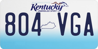 KY license plate 804VGA