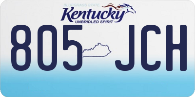 KY license plate 805JCH