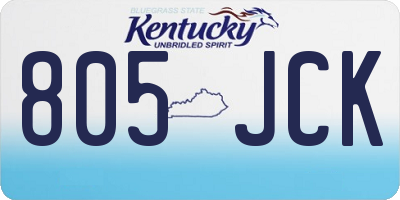 KY license plate 805JCK