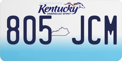 KY license plate 805JCM