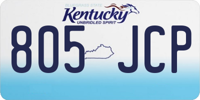 KY license plate 805JCP