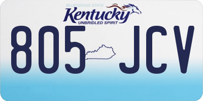 KY license plate 805JCV