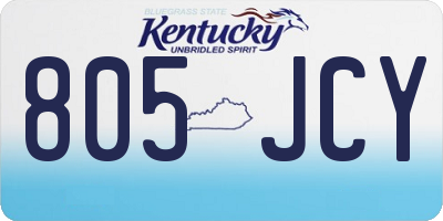 KY license plate 805JCY