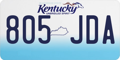 KY license plate 805JDA