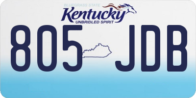 KY license plate 805JDB
