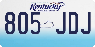 KY license plate 805JDJ