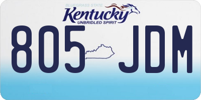 KY license plate 805JDM