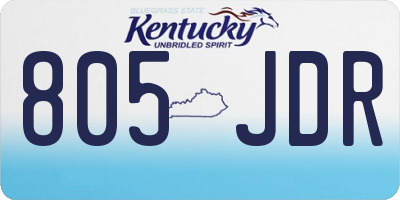 KY license plate 805JDR