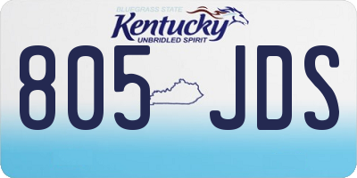 KY license plate 805JDS
