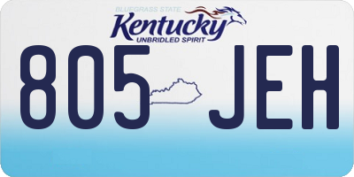 KY license plate 805JEH