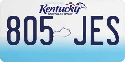 KY license plate 805JES