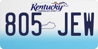 KY license plate 805JEW