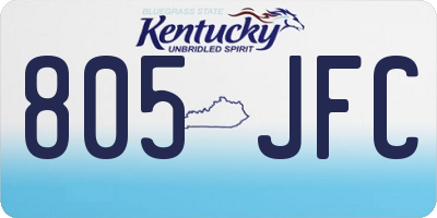 KY license plate 805JFC
