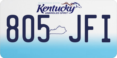 KY license plate 805JFI