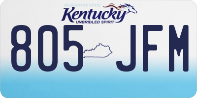 KY license plate 805JFM