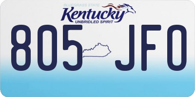 KY license plate 805JFO