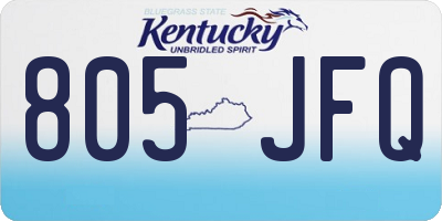 KY license plate 805JFQ