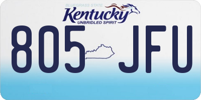 KY license plate 805JFU