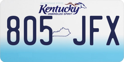 KY license plate 805JFX