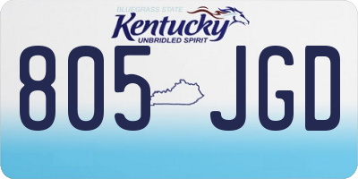 KY license plate 805JGD