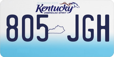 KY license plate 805JGH