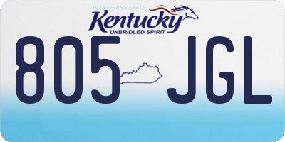 KY license plate 805JGL