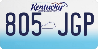 KY license plate 805JGP