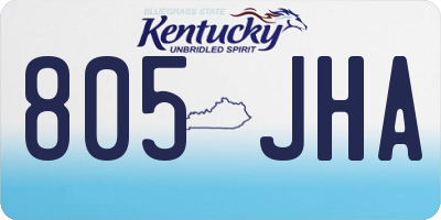 KY license plate 805JHA