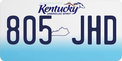 KY license plate 805JHD