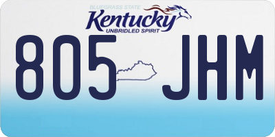 KY license plate 805JHM