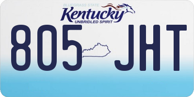 KY license plate 805JHT