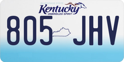 KY license plate 805JHV