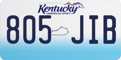 KY license plate 805JIB