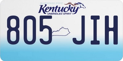 KY license plate 805JIH