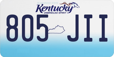 KY license plate 805JII