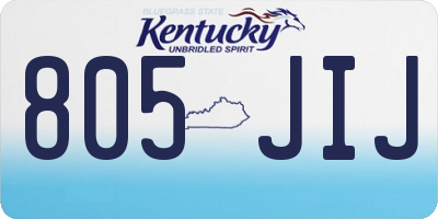 KY license plate 805JIJ