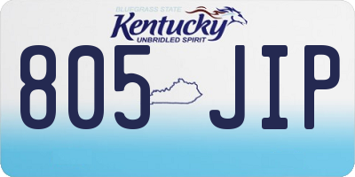 KY license plate 805JIP
