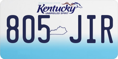 KY license plate 805JIR