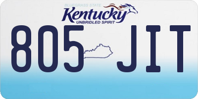 KY license plate 805JIT