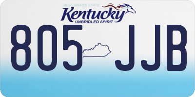KY license plate 805JJB