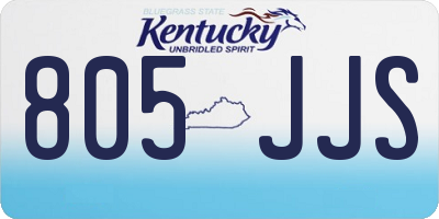 KY license plate 805JJS
