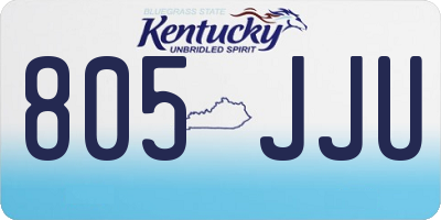 KY license plate 805JJU