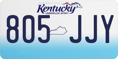 KY license plate 805JJY