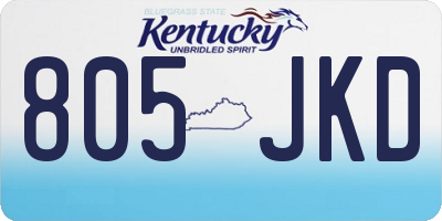 KY license plate 805JKD