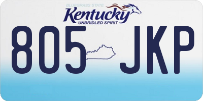 KY license plate 805JKP