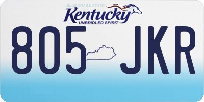 KY license plate 805JKR