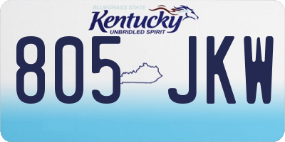 KY license plate 805JKW