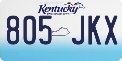 KY license plate 805JKX