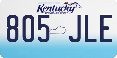 KY license plate 805JLE