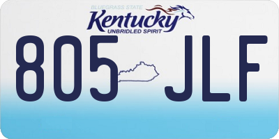 KY license plate 805JLF